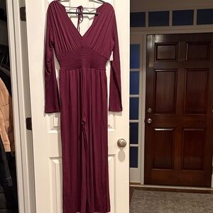 NWT Old Navy jumpsuit, plum color, M tall
